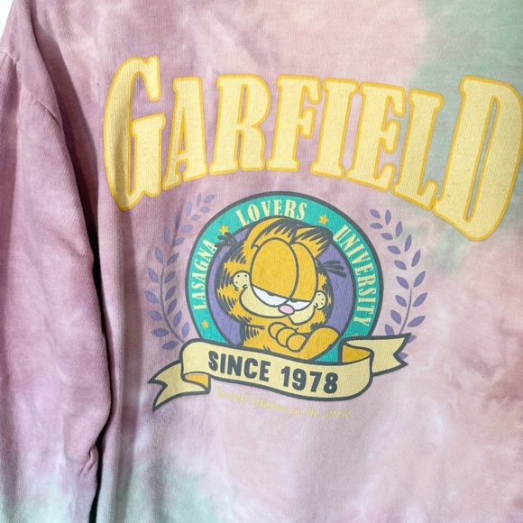 Tie Dye Garfield the Cat crewneck sweatshirt LARGE - Picture 2 of 5